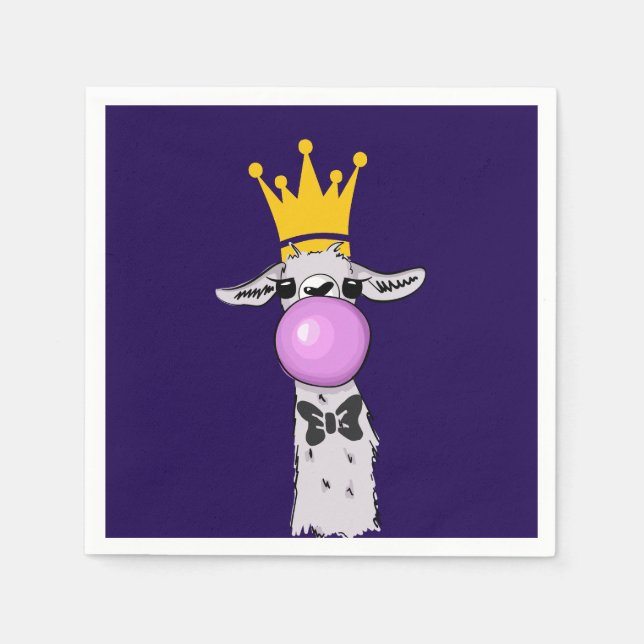 Servilleta De Papel Ilustracion Cute Funny Llama (Anverso)