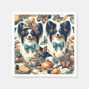 Servilleta De Papel Ilustracion Cute Papillon Dog