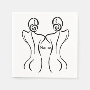 Servilleta De Papel Ilustración de arte femenino Thunder_Cove