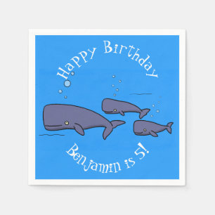 Servilleta De Papel Ilustracion de ballenas personalizados migratorias