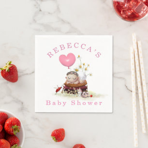 Servilleta De Papel Ilustración de bebé dormida Nombre Baby Shower