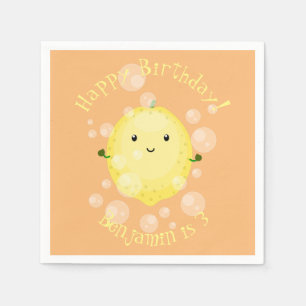 Servilleta De Papel Ilustracion de burbujas de personalizado de limón