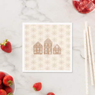 Servilleta De Papel Ilustración de Casa de Pan de Jengibre Patrón de C