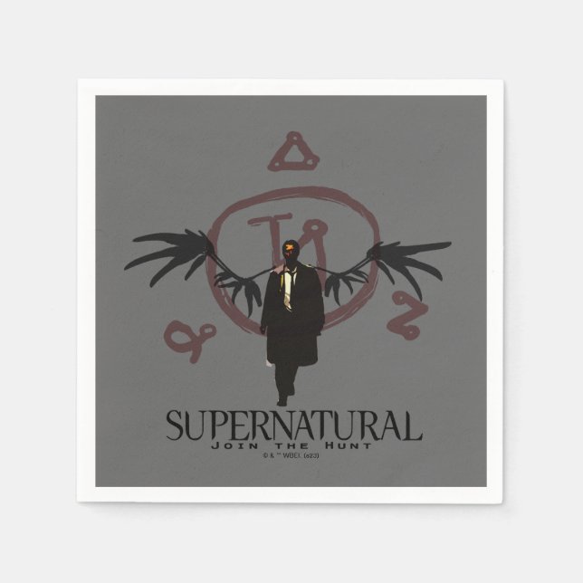 Servilleta De Papel Ilustracion de Castiel supernatural (Anverso)