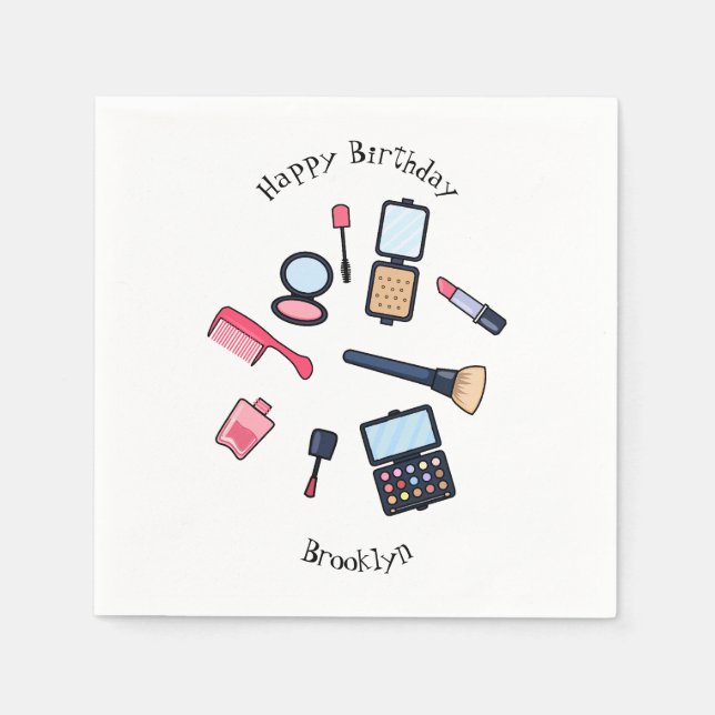 Servilleta De Papel Ilustracion de cosméticos/personalizados de maquil (Anverso)
