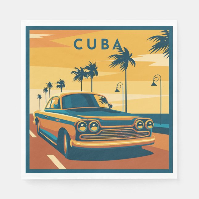 Servilleta De Papel Ilustracion de Cuba (Anverso)