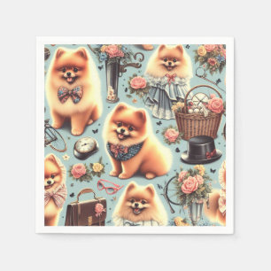 Servilleta De Papel Ilustracion de Cute Pomerania