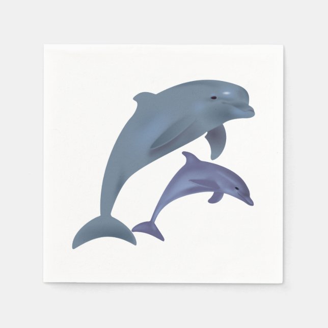 Servilleta De Papel Ilustracion de delfines saltando (Anverso)