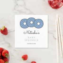 Servilleta De Papel Ilustracion de Donuts Azules Baby Shower Sprinkle