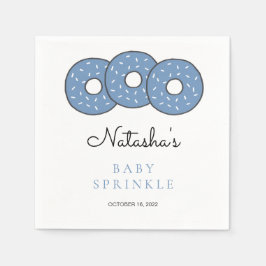 Servilleta De Papel Ilustracion de Donuts Azules Baby Shower Sprinkle
