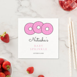 Servilleta De Papel Ilustracion de Donuts rosados - Espolvorea Baby Sh