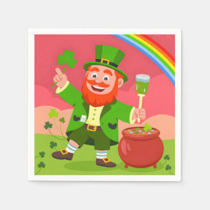 Servilleta De Papel Ilustración de duende del día de San Patricio