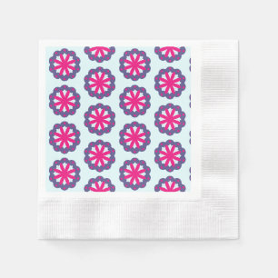 Servilleta De Papel Ilustración de formas florales moradas y rosadas