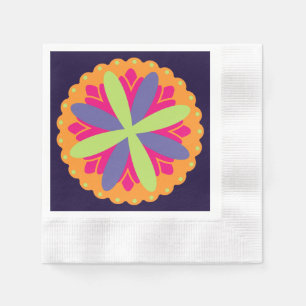 Servilleta De Papel ilustración de formas florales naranjas