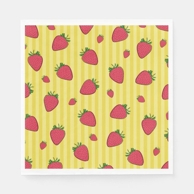 Servilleta De Papel Ilustracion de fresas (Anverso)