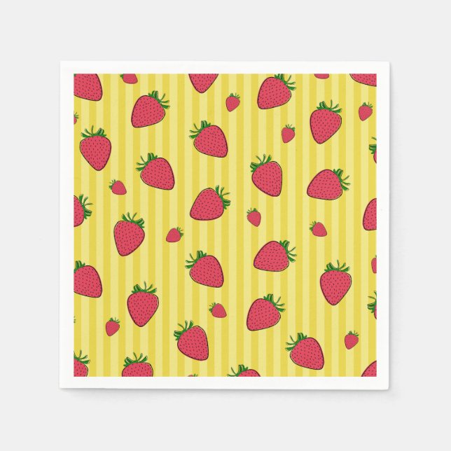 Servilleta De Papel Ilustracion de fresas (Anverso)