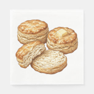 Servilleta De Papel Ilustración de Galletas de Suero de Mantequilla de