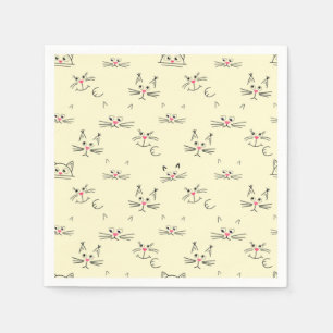 Servilleta De Papel Ilustración de gato de dibujos animados