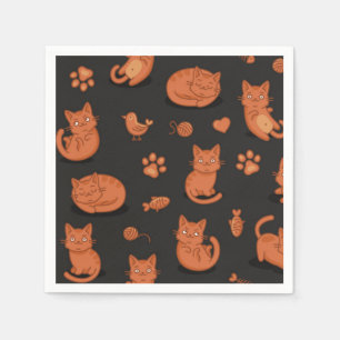 Servilleta De Papel Ilustración de gato de dibujos animados