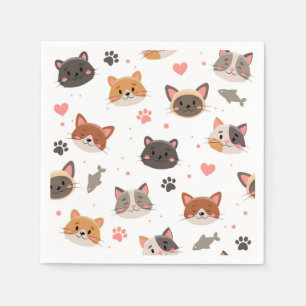 Servilleta De Papel Ilustración de gato de dibujos animados