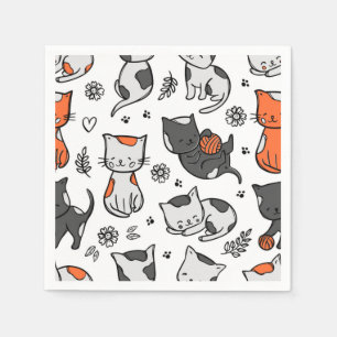 Servilleta De Papel Ilustración de gato de dibujos animados