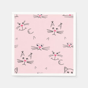 Servilleta De Papel Ilustración de gato de dibujos animados