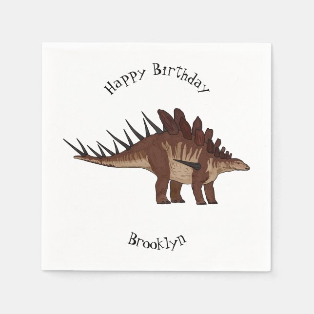 Servilleta De Papel ilustración de Kentrosaurus de dibujos animados (Anverso)