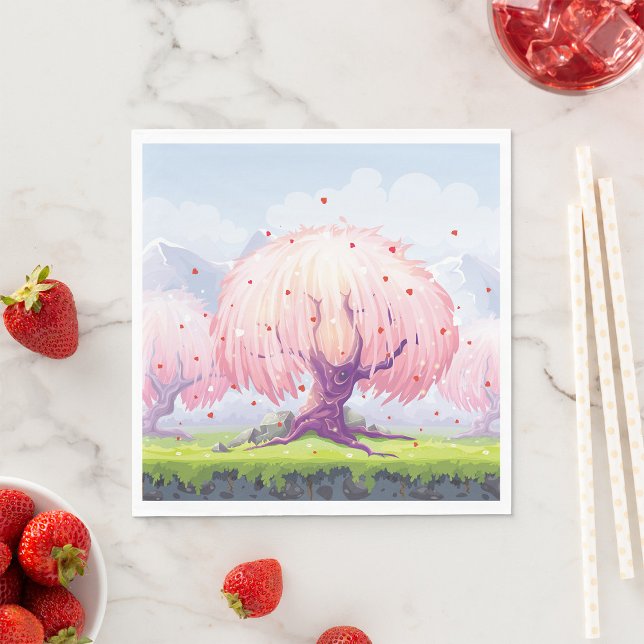 Servilleta De Papel Ilustracion de los Árboles Rosa (Subido por el creador)