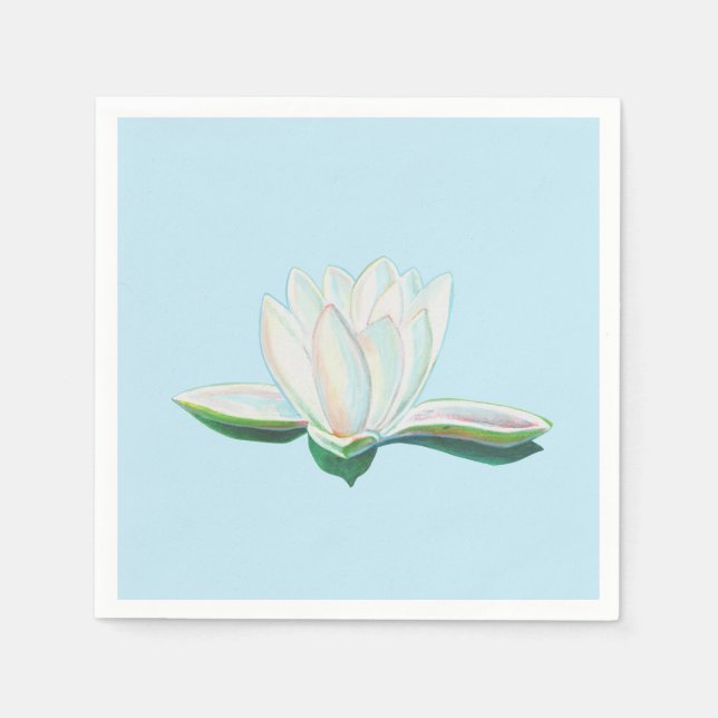 Servilleta De Papel Ilustracion de Lotus blanco (Anverso)