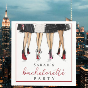 Servilleta De Papel Ilustración de Moda para Despedida de Soltera en l