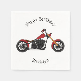 Servilleta De Papel Ilustracion de motocicleta estilo helicóptero