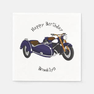 Servilleta De Papel Ilustracion de motocicleta púrpura de Sidecar