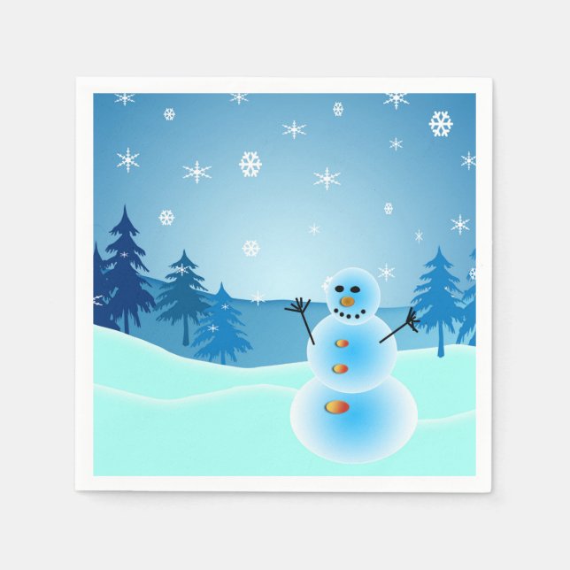 Servilleta De Papel Ilustracion de muñeca de nieve (Anverso)