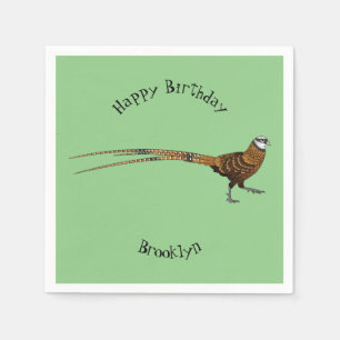 Servilleta De Papel Ilustracion de pájaro faisán de Reeves