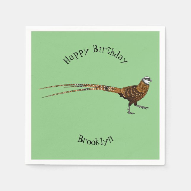 Servilleta De Papel Ilustracion de pájaro faisán de Reeves (Anverso)