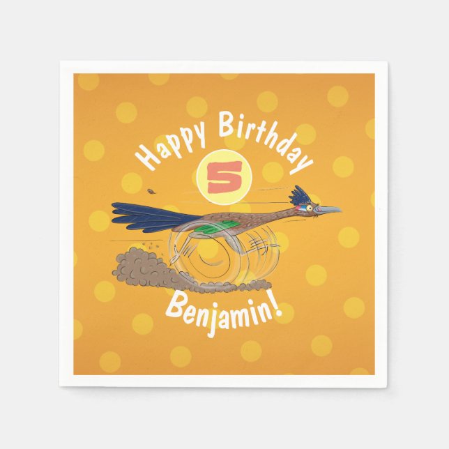 Servilleta De Papel Ilustracion de pájaro personalizado de pista diver (Anverso)