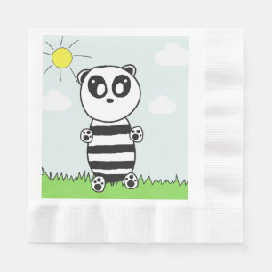 Servilleta De Papel Ilustración de Panda Adorable