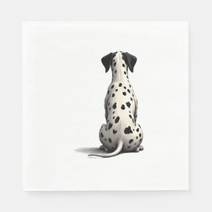 Servilleta De Papel Ilustración de perro dálmata vintage desde atrás M