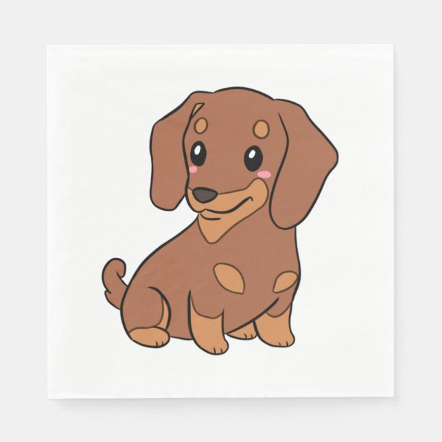 Servilleta De Papel Ilustracion de perro de Dachshund (Anverso)