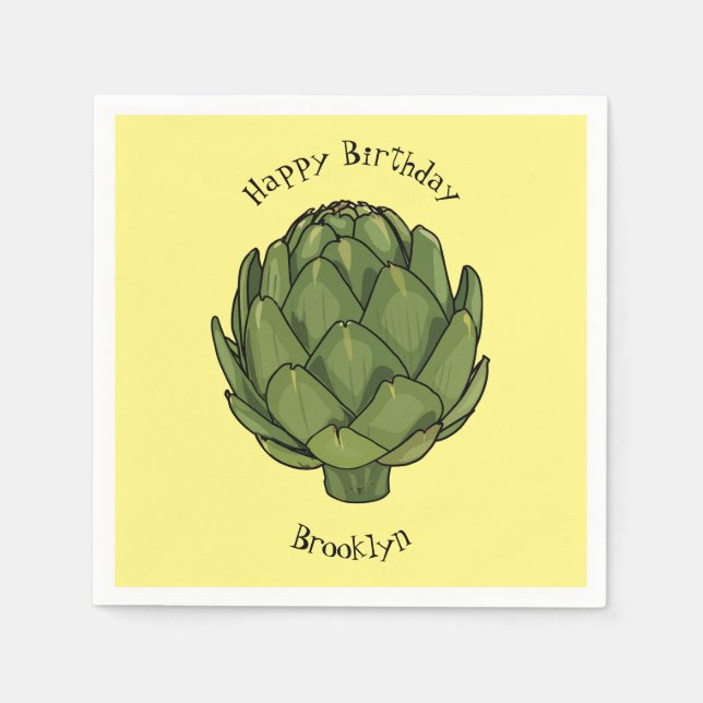 Servilleta De Papel Ilustracion de personalizado Artichoke (Anverso)