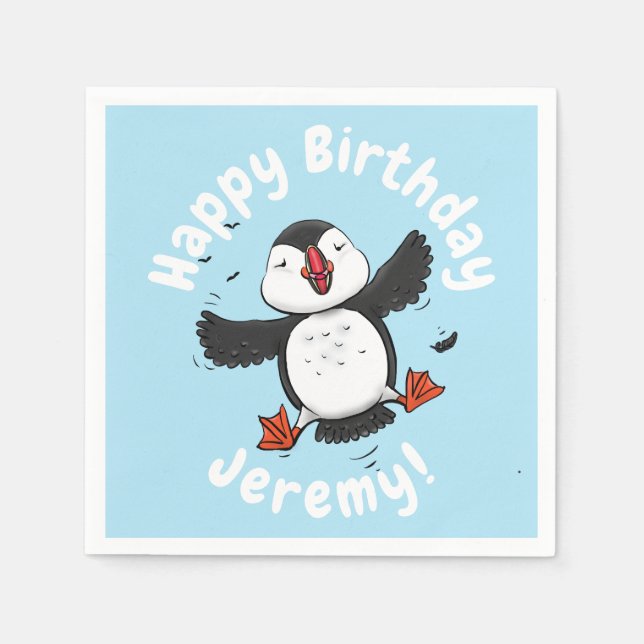 Servilleta De Papel Ilustracion de personalizado azul del ataúd flotan (Anverso)