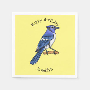Servilleta De Papel Ilustracion de personalizado de ave azul jay