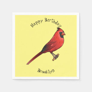 Servilleta De Papel Ilustracion de personalizado de aves cardinales de