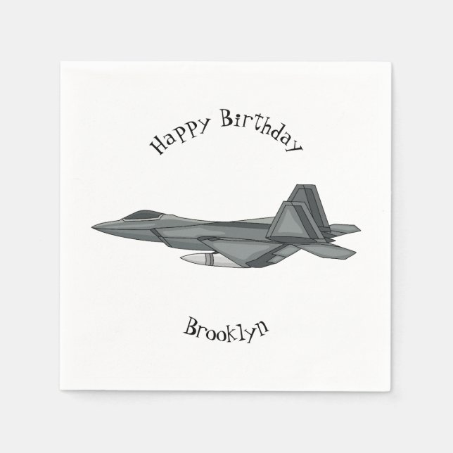 Servilleta De Papel Ilustracion de personalizado de aviones de combate (Anverso)