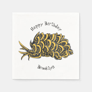 Servilleta De Papel Ilustracion de personalizado de babuena dorada de