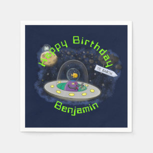 Servilleta De Papel Ilustracion de personalizado de barco espacial UFO