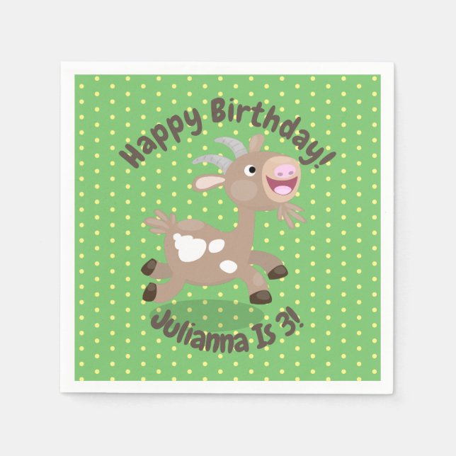 Servilleta De Papel Ilustracion de personalizado de cabra alegre (Anverso)
