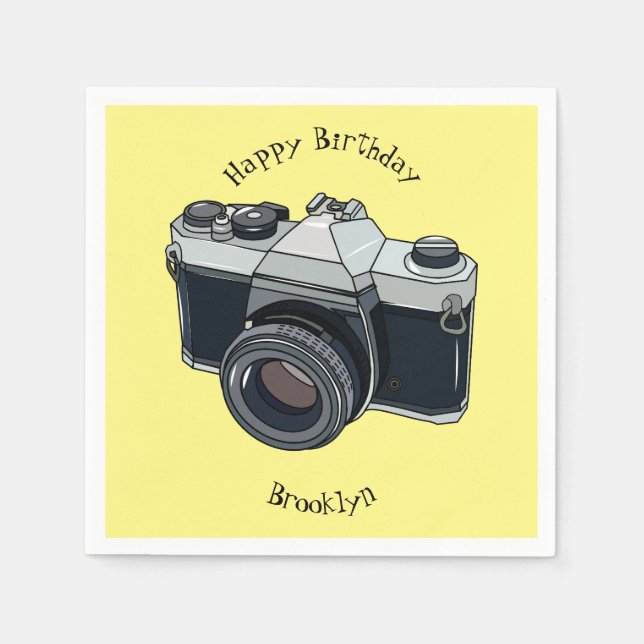 Servilleta De Papel Ilustracion de personalizado de cámara de cine (Anverso)
