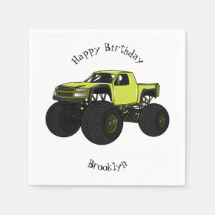 Servilleta De Papel Ilustracion de personalizado de camión de monstruo