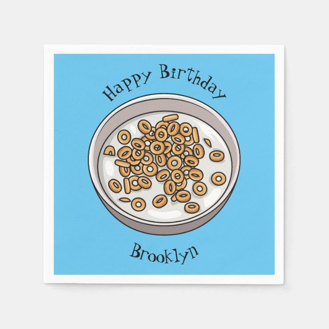 Servilleta De Papel Ilustracion de personalizado de cereales (Anverso)